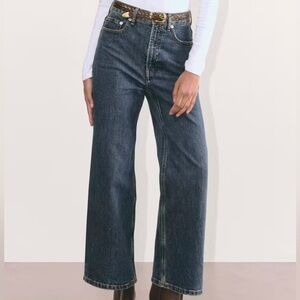 Everlane Way High Sailor Jean in Dark Blue Size 29